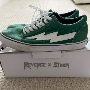 Revenge x Storm Green and White Sneakers with box
